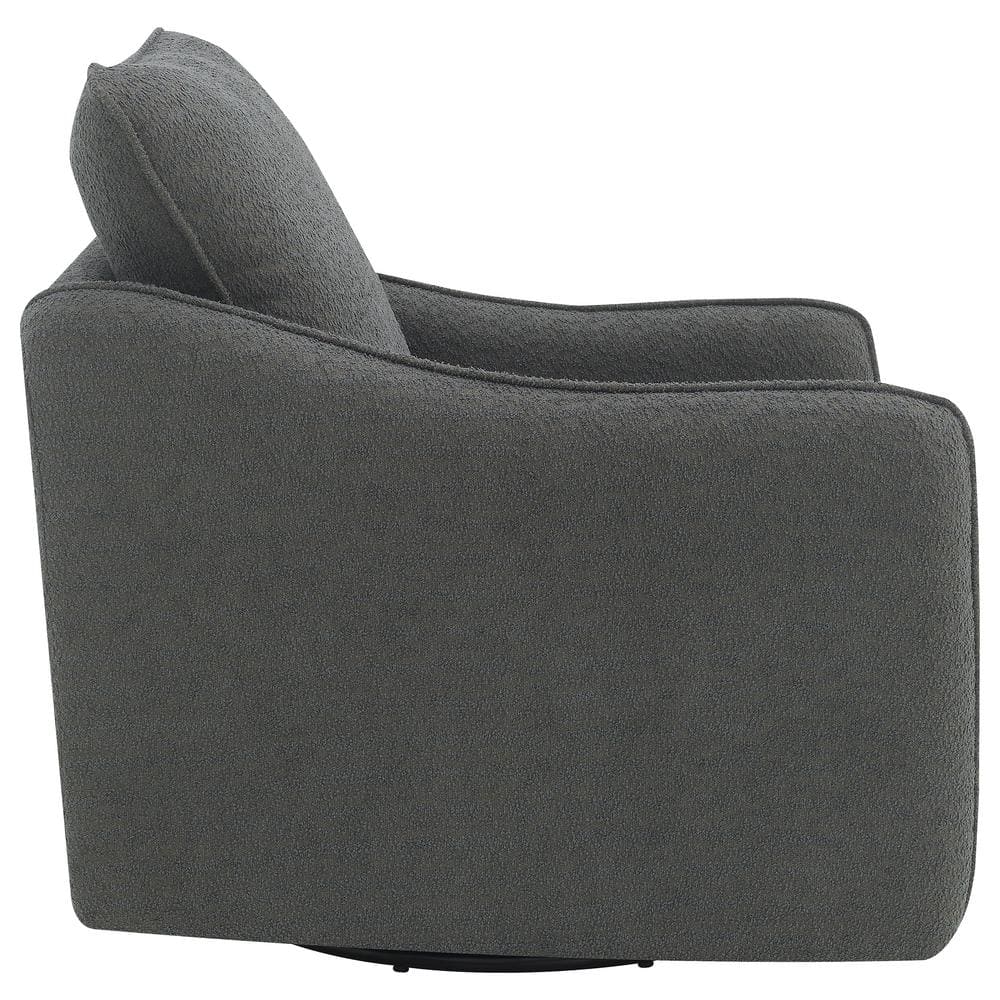 Madia Charcoal Gray Boucle Upholstered Swivel Glider Chair
