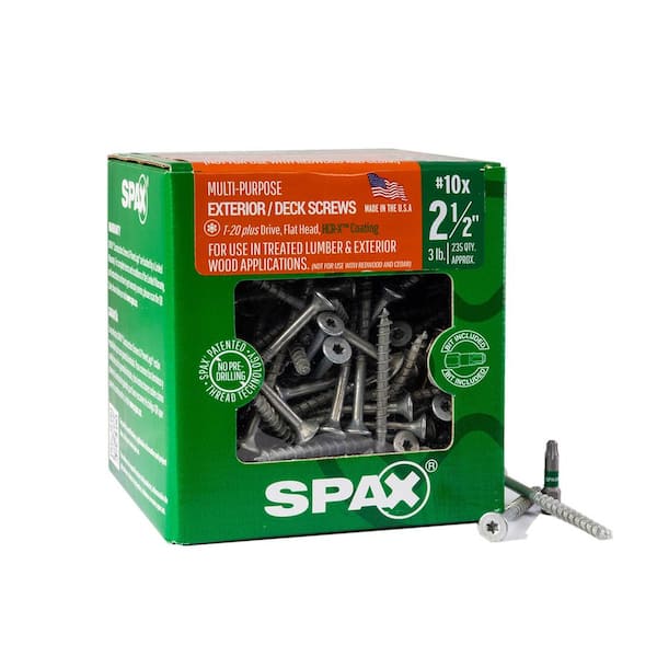 SPAX #10 x 2-1/2 in. Exterior Flat Head Deck Wood Screws Construction Torx T-Star Plus (235-Each) 3 lb. Bit Included