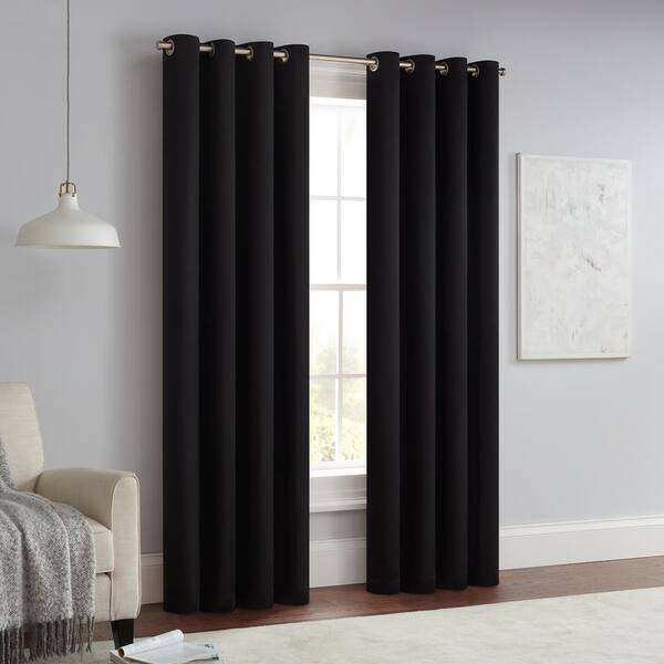 Eclipse Thermapanel Black Solid Polyester 54 in. W x 63 in. L