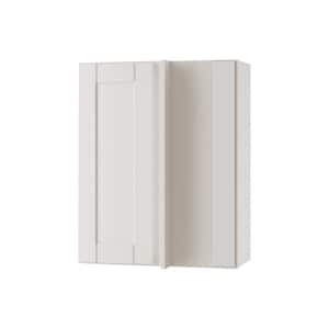 Washington Vesper White Plywood Shaker Assembled Blind Corner Kitchen Cabinet Soft Close 24 in W x 12 in D x 30 in H