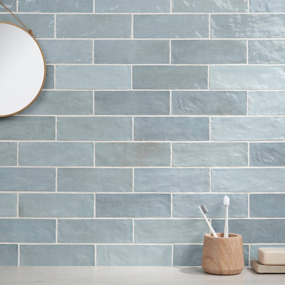 Karma Turquoise 3 in. x 8 in. Polished Ceramic Wall Tile (36 pieces 5.38 Sq. Ft. / Case)