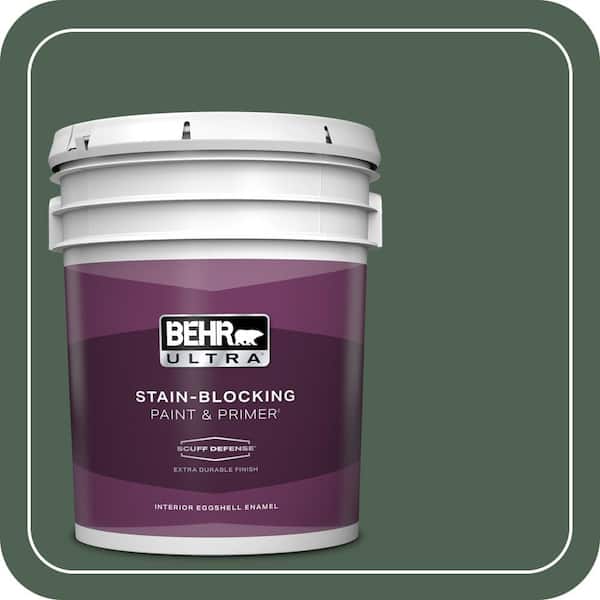 BEHR ULTRA 5 gal. #BXC-60 Pasture Green Extra Durable Eggshell Enamel Interior Paint & Primer