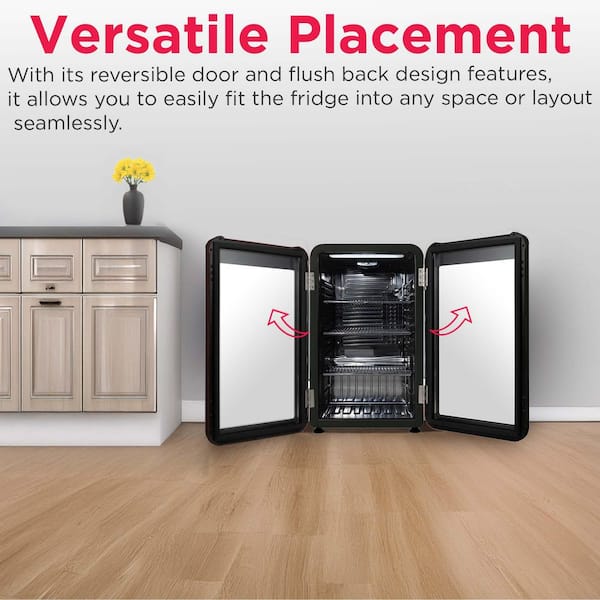 Frigidaire 3.3 cu. ft. Retro Mini Refrigerator in Black with Glass