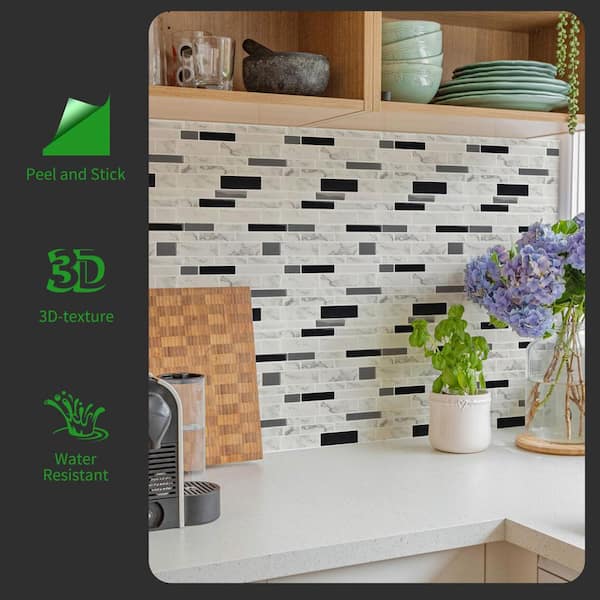C-Stones Marble Gray 11.8 in. x 11.8 in. Vinyl Peel and Stick Tile for Kitchen Backsplash Bathroom (8.7 sq. ft./box)
