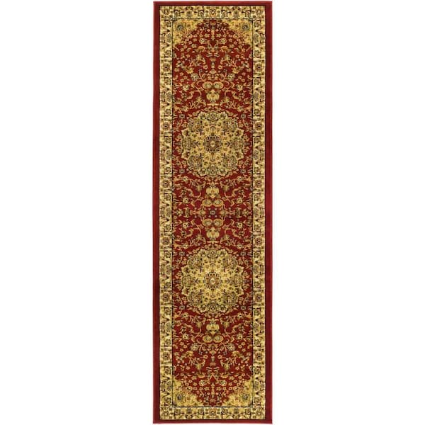 SAFAVIEH Lyndhurst Red/Ivory 2 ft. x 6 ft. Antique Medallion Border Runner Rug