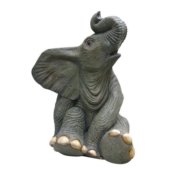 Design Toscano 40.5 in. H Sitting Baby Elephant Garden Statue