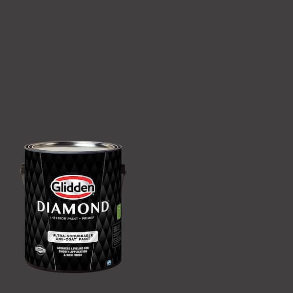 Glidden Diamond 1 gal. #PPG1001-7 Black Magic Flat Interior Paint with Primer