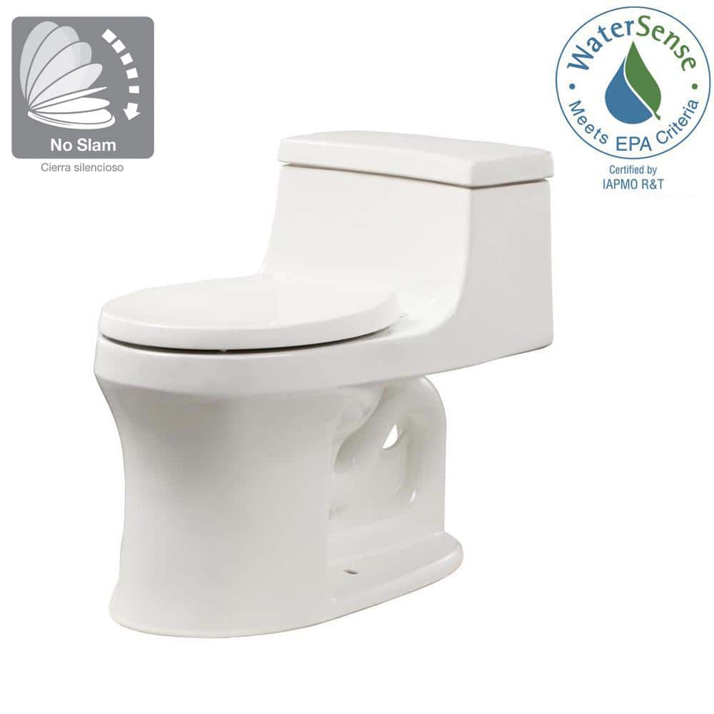 White Round One-Piece Water Efficient Toilet with Seat