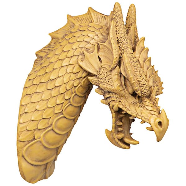 Design Toscano 15.5 in. x 6.5 in. Head of the Beast Dragon Wall Sculpture