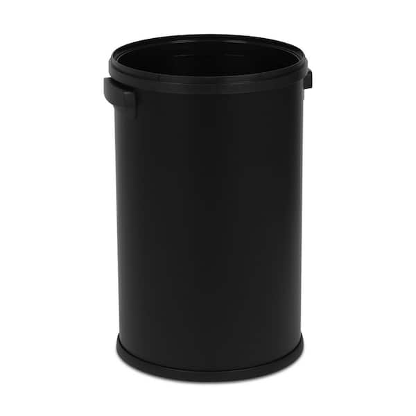 Semi-Round Open Top Trash Can 13 Gallon, Black