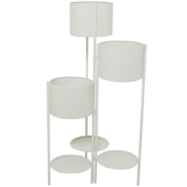 CosmoLiving by Cosmopolitan 40 in. x 20 in. White Metal Modern Planter