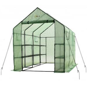 Machrus Ogrow Deluxe WalkIn Greenhouse with 2 Tiers and 12 Shelves Green Cover
