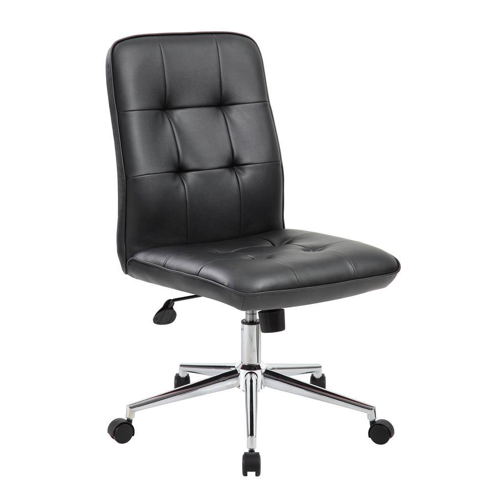 ErgoFlex Black CaressoftPlus Armless Task Chair with Swivel Base