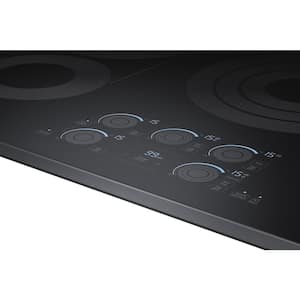 30 in. Radiant Electric Cooktop in Fingerprint Resistant Black Stainless with 5 Burner Elements, Rapid Boil and Wi-Fi
