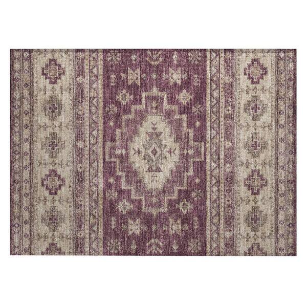Chantille Machine Washable Indoor/Outdoor Abstract ACN3125 Plum 2 ft. x 3 ft. Accent Rug