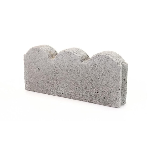 12 in. x 2 in. x 5.25 in. Straight Scallop Pewter Concrete Edger (224-Pieces/224 sq. ft./Pallet)