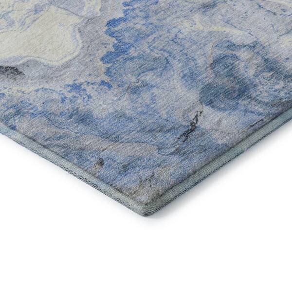 Mayfield Premium Machine Washable Abstract AMF1709 Blue 2 ft. x 3 ft. Area Rug