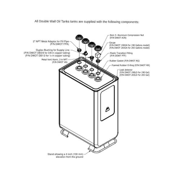 Double Wall Oil Tank 190 Gal. 2-in-1 Tank with Accessories 961225