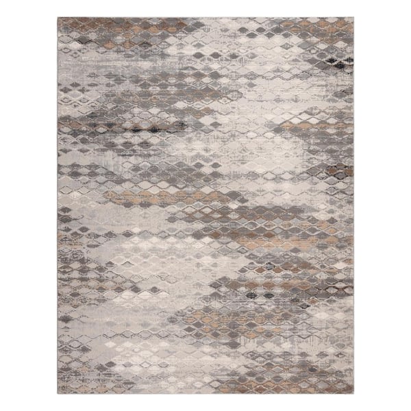 Gertmenian Baku Amara Gray 8 ft. x 10 ft. Abstract Indoor Area Rug