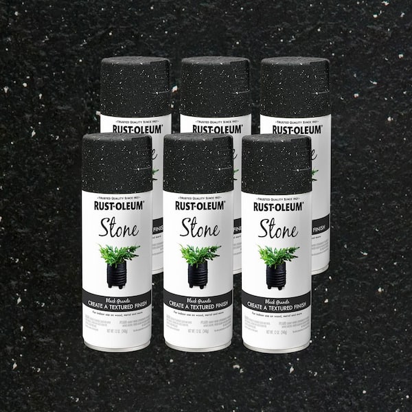 12 oz. Stone Creations Black Granite Textured Finish Spray Paint (6-Pack)