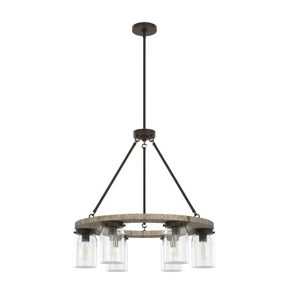 Devon Park 6 Light Onyx Bengal Circular Chandelier with Clear Glass Shades Kitchen Light