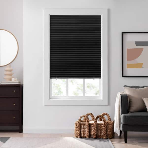 Eclipse Black Cordless Blackout Pleated Paper Shade 48 in. W x 72 in. L (2 -Pack)