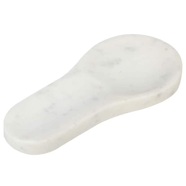 Laurie Gates White Marble Spoon and Cooking Utensil Rest