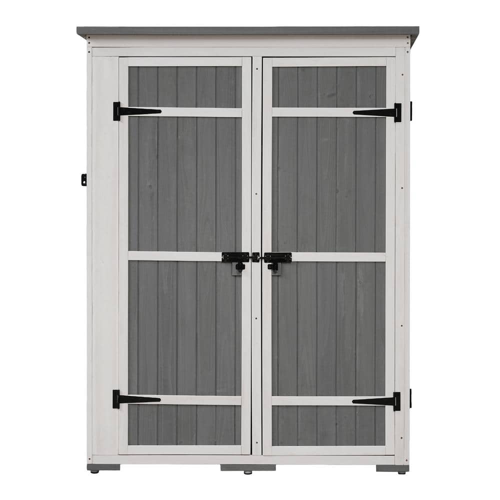 Zeus & Ruta 48.6 in. W x 19.6 in. D x 58.3 in. H Gray Wooden