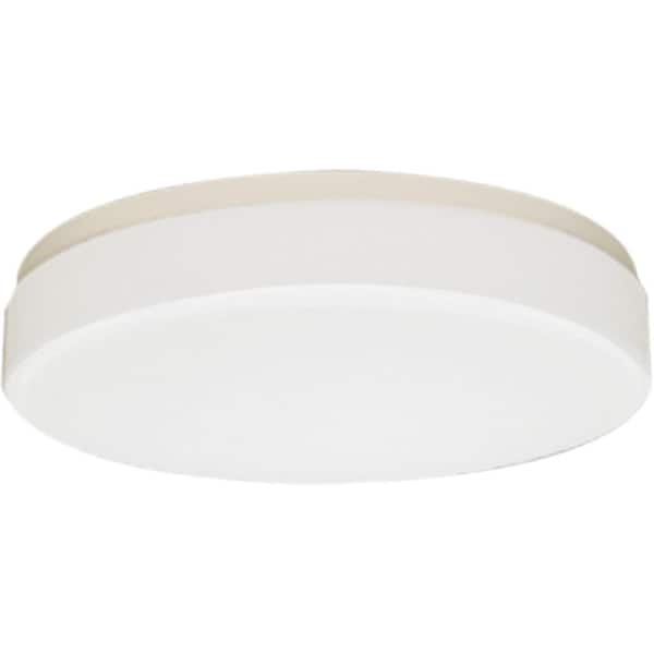 Volume Lighting 1-Light Small LED Indoor/Outdoor White Bath/Vanity Ceiling Flush Mount/Wall Mount Sconce - Round/Circle Acrylic Shade