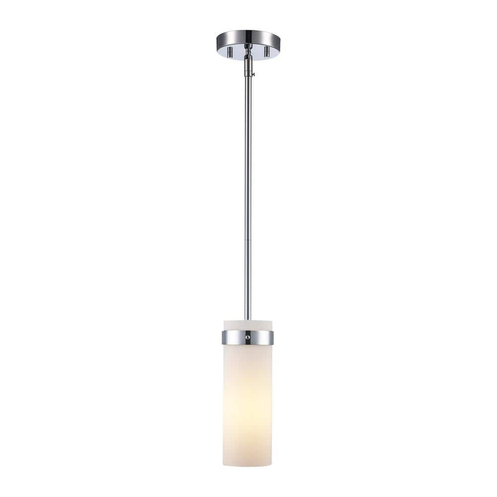 Crosby 1-Light Polished Chrome Mini Pendant Light Fixture with Frosted Glass Shade -  Bel Air Lighting, PND-2176 PC