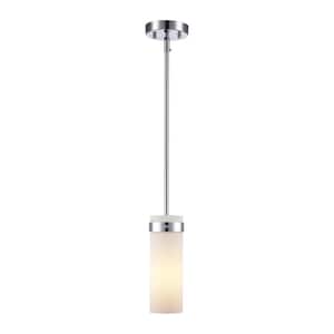 Crosby 1-Light Polished Chrome Mini Pendant Light Fixture with Frosted Glass Shade