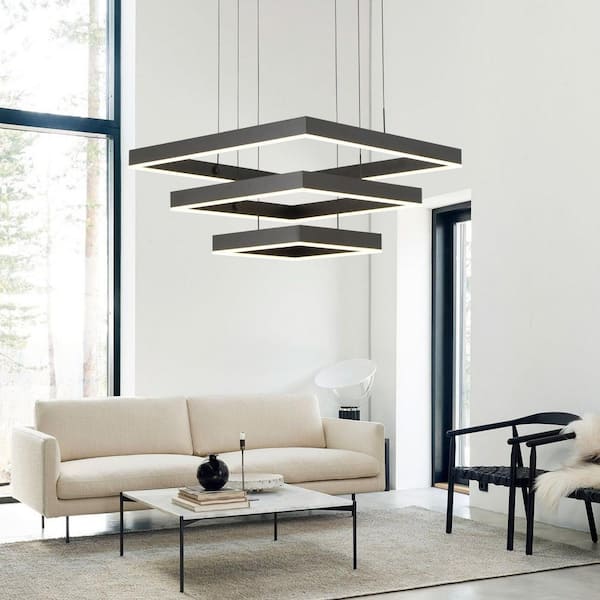 UMEILUCE 3-Lights 31.4 in. Square Dimmable Integrated LED