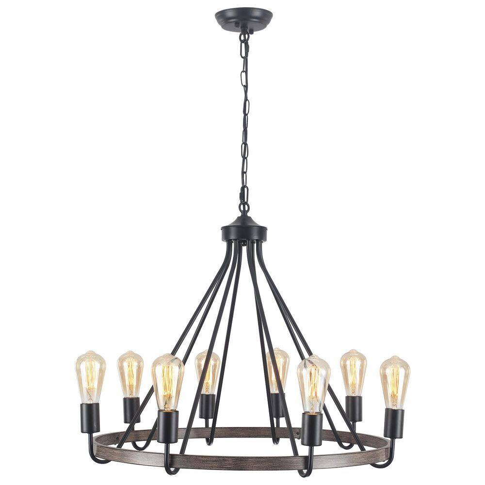 8-Light Black and Imitation Wood Grain Traditional Chandelier Wagon Wheel Chandelier for Kitchen Island price history on PriceWatchPro