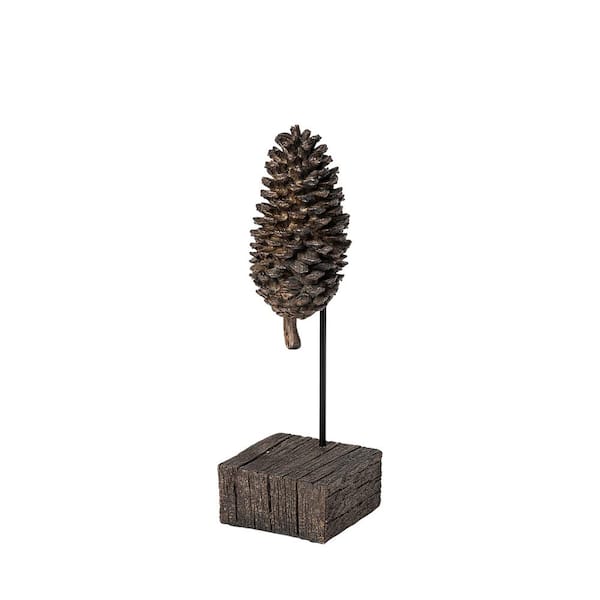 Mercana Pinterra (Small) 11 in. H Brown Resin Pinecone Replica