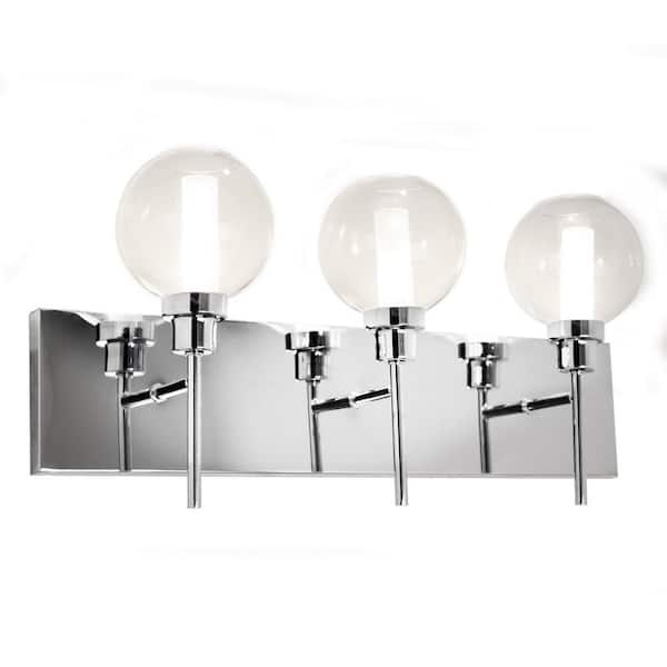 BAZZ Sphere 3-Light Chrome Wall Mount Sconce