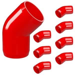 3/4 in. Furniture Grade PVC 45-Degree Elbow in Red (8-Pack)