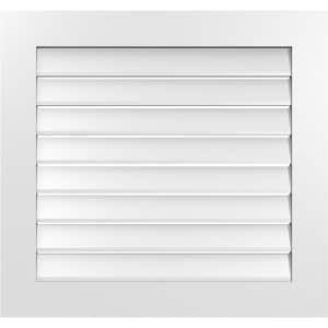 32 in. x 30 in. Rectangular White PVC Paintable Gable Louver Vent Functional