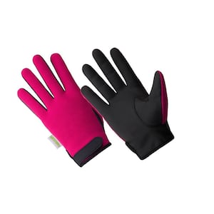 Small Pink Reflective Microfiber Industry Safety Gloves SGK 801