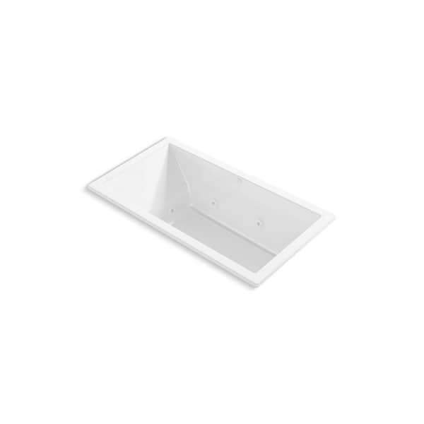 Underscore 59.99 in. x 31.99 in. Rectangular Whirlpool Bathtub with Reversible Drain in White