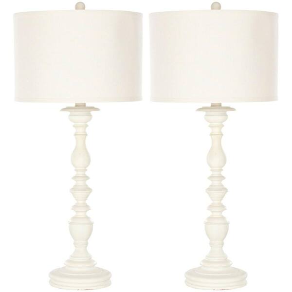 white candlestick table lamp