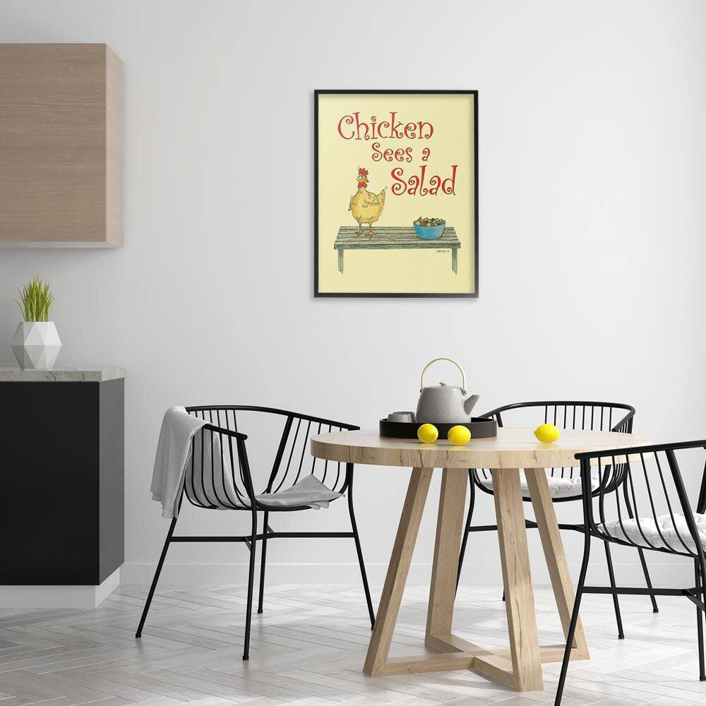 Chicken Salad Vintage Pun by Roger Straub Black Framed Typography Giclee Art Print 30 in. x 24 in. price history on PriceWatchPro