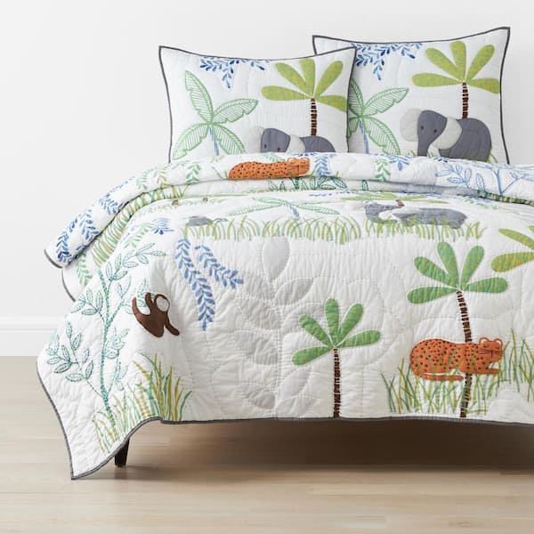 The Company Store Company Kids Jungle White Multi Twin Cotton Quilt