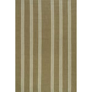 Lauren Liess Olive Green 9 ft. x 12 ft. Hawthorn Striped Wool Indoor/Outdoor Patio Area Rug