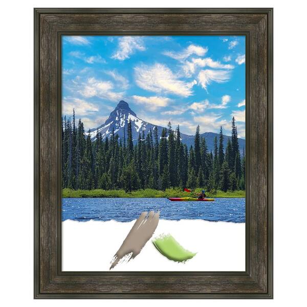 Amanti Art Size 22 in. x 28 in. Rail Rustic Char Picture Frame Opening