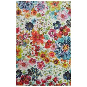 Blossoms Rainbow 10 ft. x 14 ft. Floral Area Rug