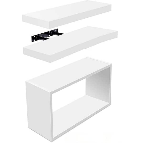 Unbranded 17 in. W x 5.7 in. D Floating Shelves (Set of 3) Over Toilet Decorative Wall Shelf White