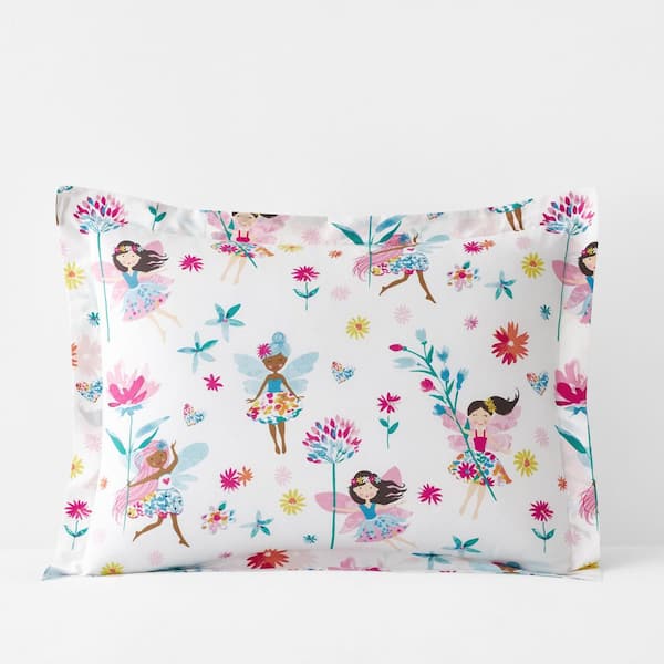 The Company Store Floral Fairies Organic Cotton Percale Multi Cotton Standard Sham