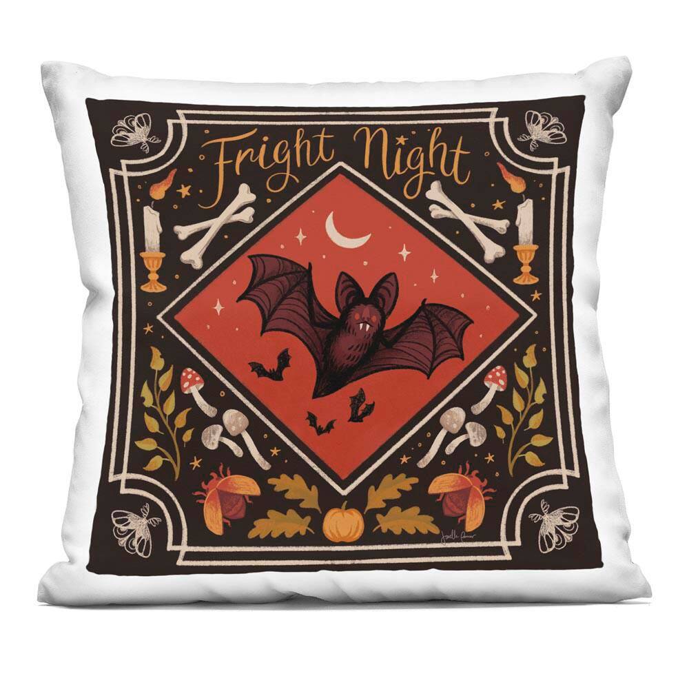 Fright Night Bat and Botanicals Black Floral Zipper Polyester 18 in. X 18 in. Throw Pillow price history on PriceWatchPro