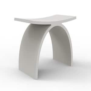 16.7 in. Solid Surface Shower Stool in White