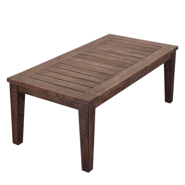 Courtyard Casual Bridgeport II Coffee Table Stained Eucalyptus Wood Knock Down Packing